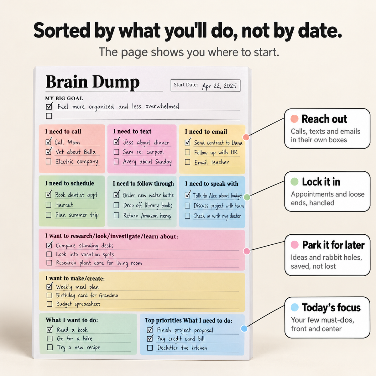ADHD Brain Dump Notepad