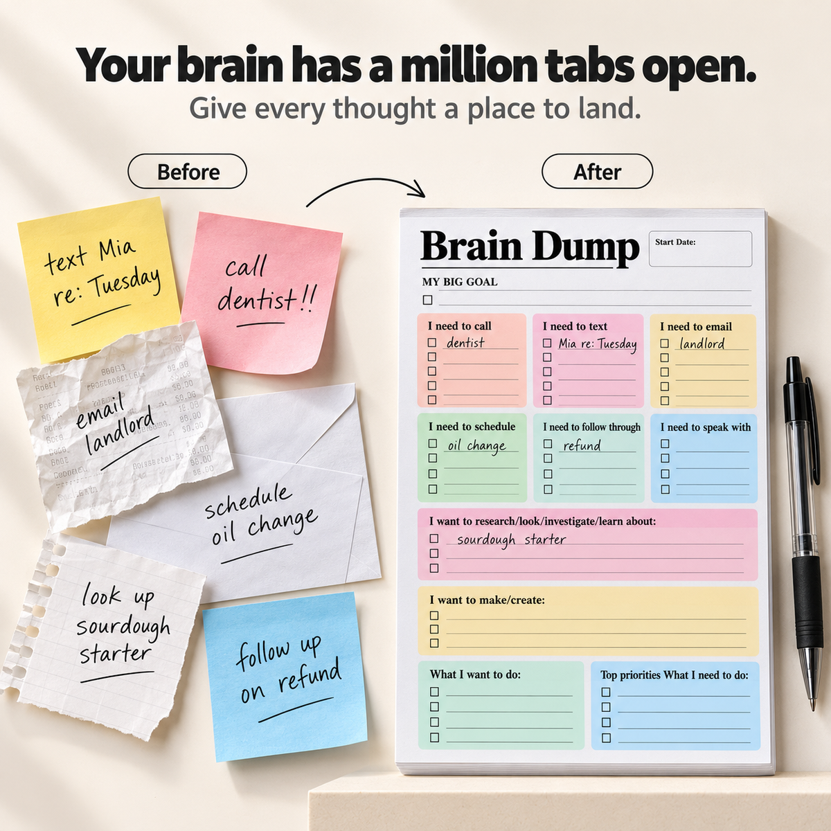 ADHD Brain Dump Notepad